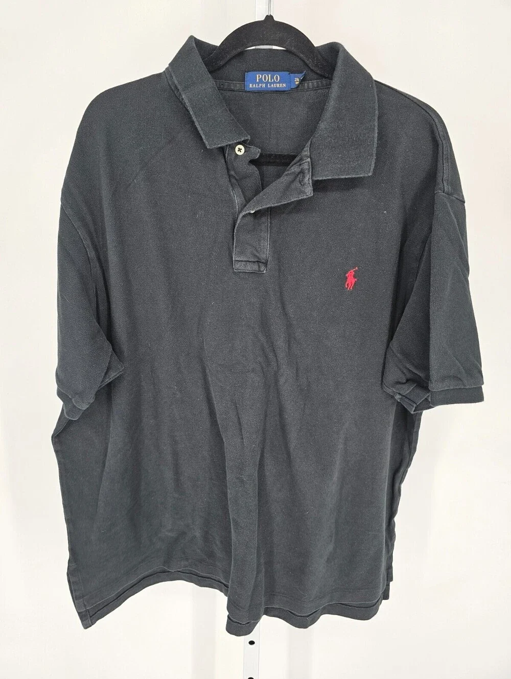 Polo Ralph Lauren Mens Sz 2XB Short Sleeve Polo Shirt Black Cotton